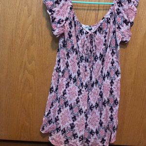 Red and navy romper.